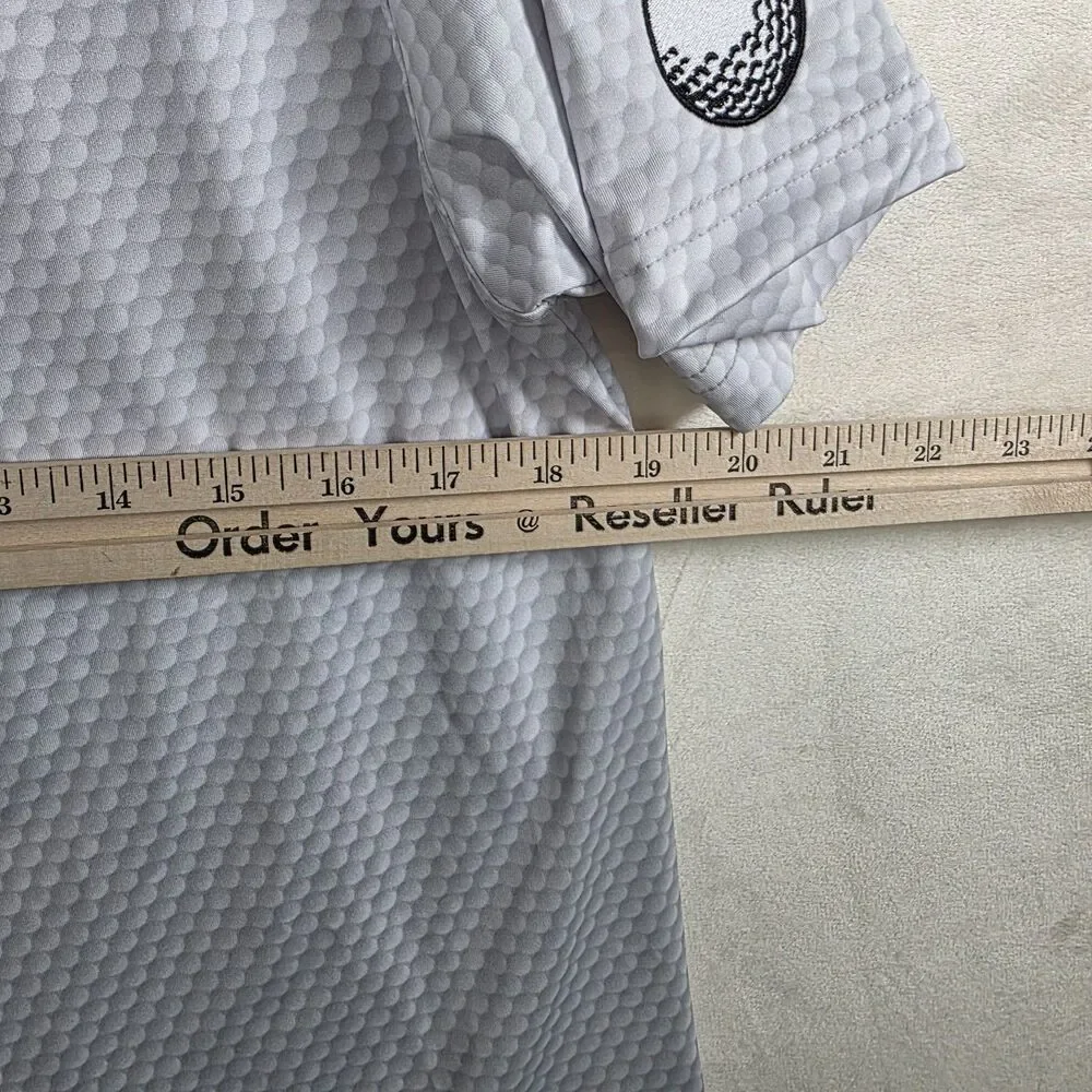 NWT Rhoback The Be The Ball  Performance Polo White  Size S LOGO